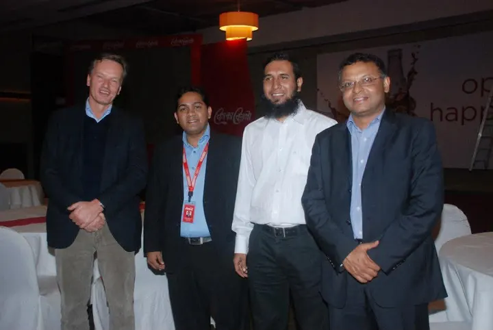 At a Coca-Cola event