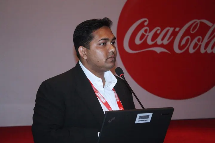 Speaking at a Coca-Cola event