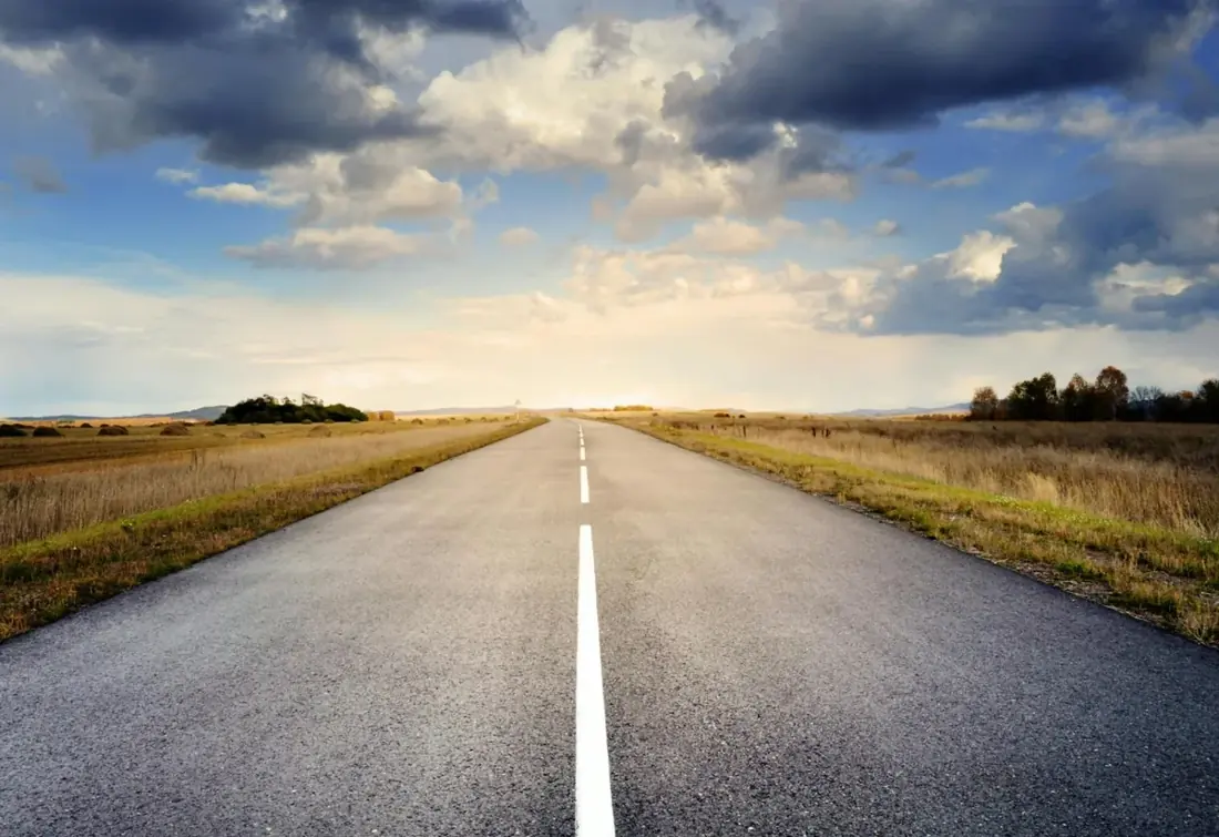 An open road to the horizon